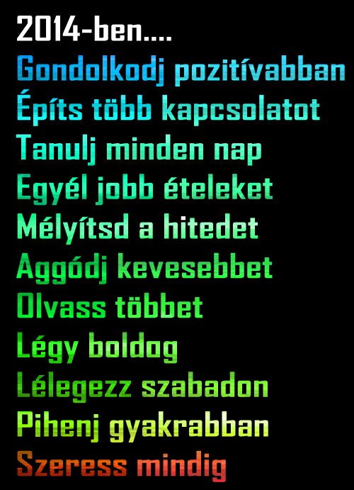 Pozitív gondolatok 2014-re!
